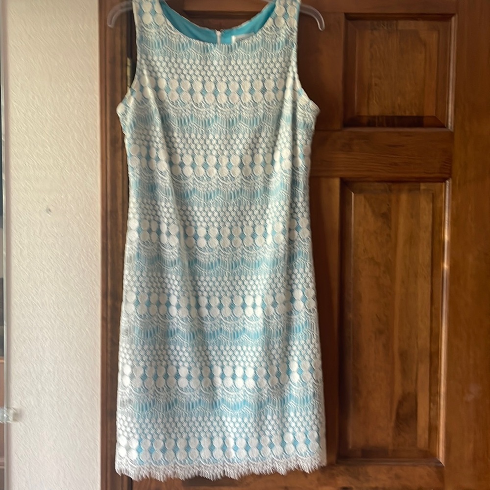 Turquoise lace dress